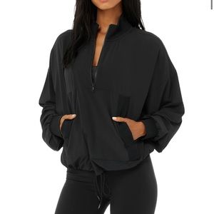 ALO CITY GIRL TRACK PULLOVER SIZE LARGE BLACK